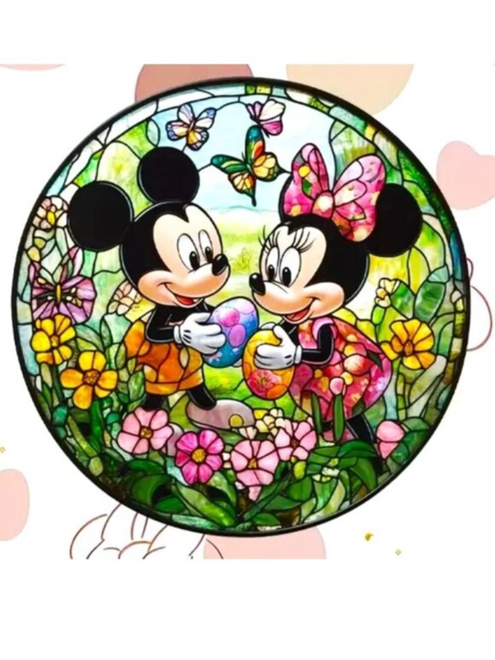 Disney Suncatcher Mickey Mouse Minnie Easter Egg Hanging Window Decor Colorful